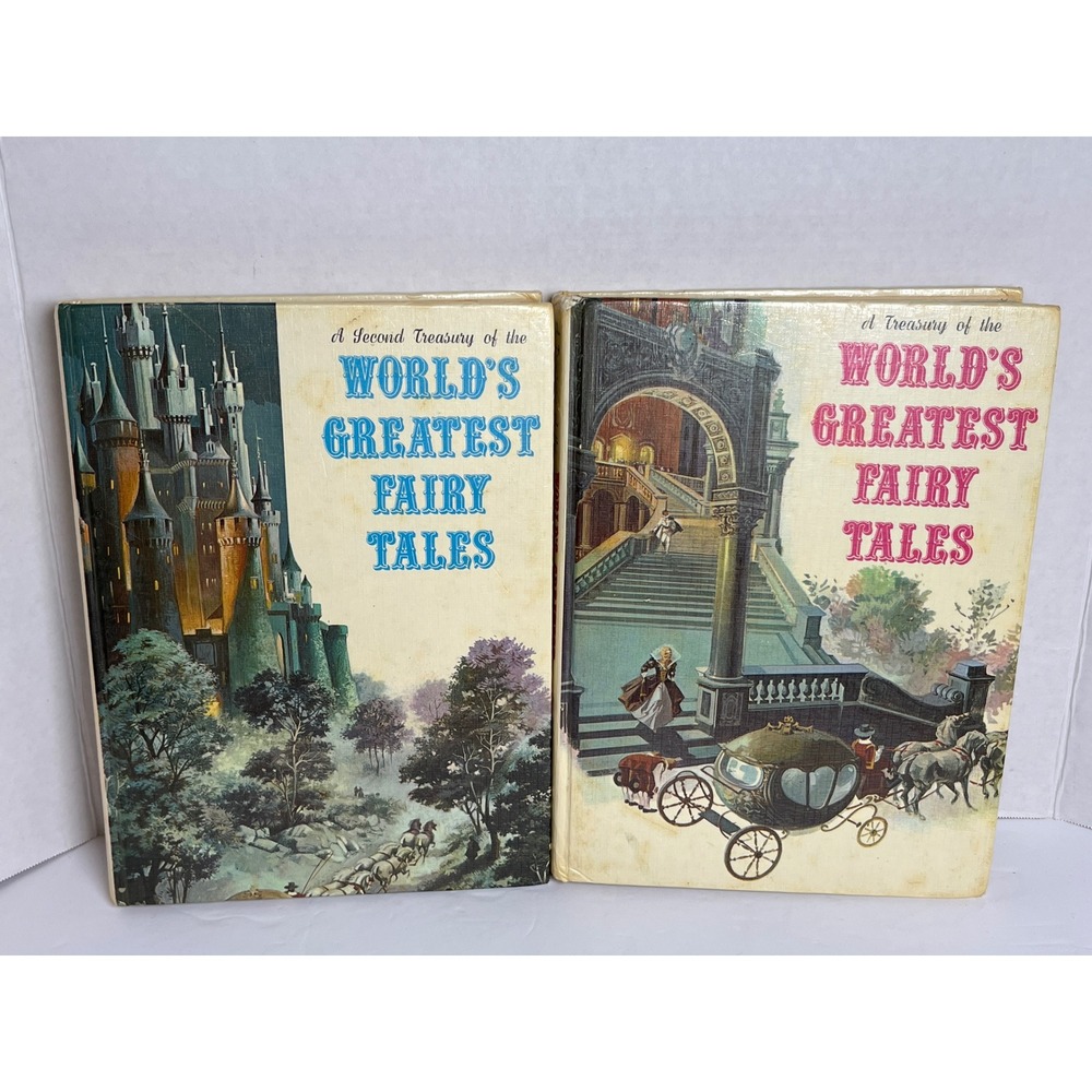 Vintage 1972 Worlds Greatest Fairy Tales Books Set of 2 Danbury Press Hardcover